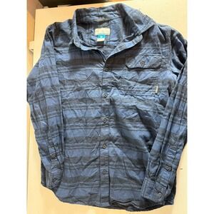 Columbia Flannel Shirt Mens Large Omni Wick Advanced Evaporation Plaid Blue